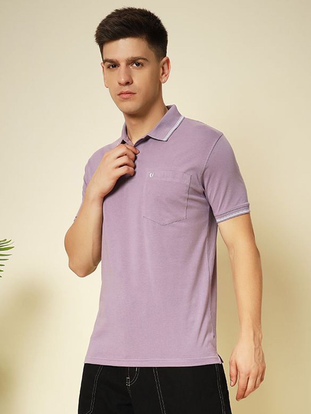 UNIBERRY Men Polo Collar T-shirt