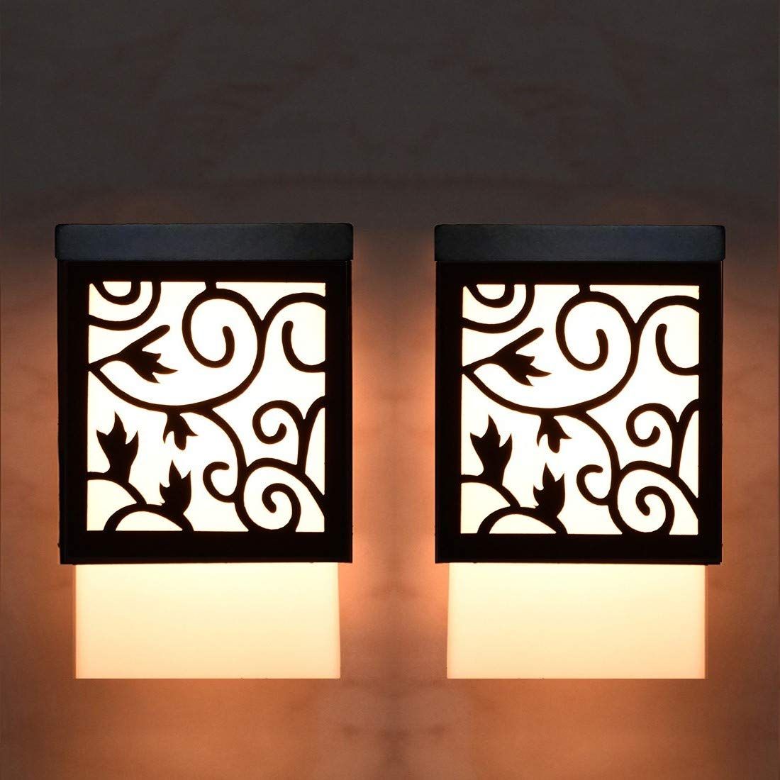 Gojeeva Black & White 2 Pieces Textured Wooden Square Shaped Contemporary Ceiling Lamp