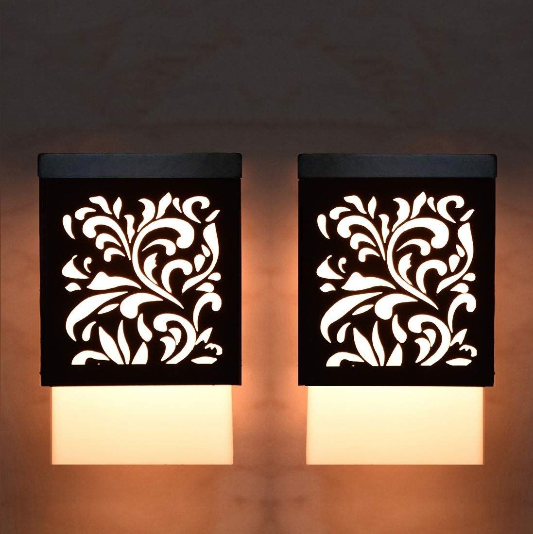 Gojeeva Black & White 2 Pieces Textured Wooden Square Shaped Contemporary Ceiling Lamp