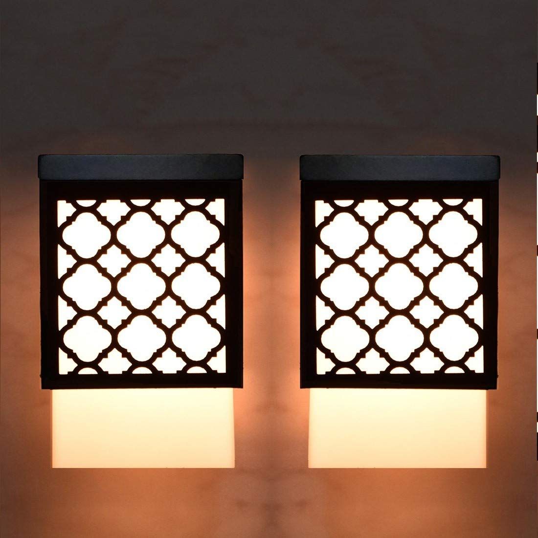 Gojeeva Black & White 2 Pieces Textured Wooden Square Shaped Contemporary Ceiling Lamps