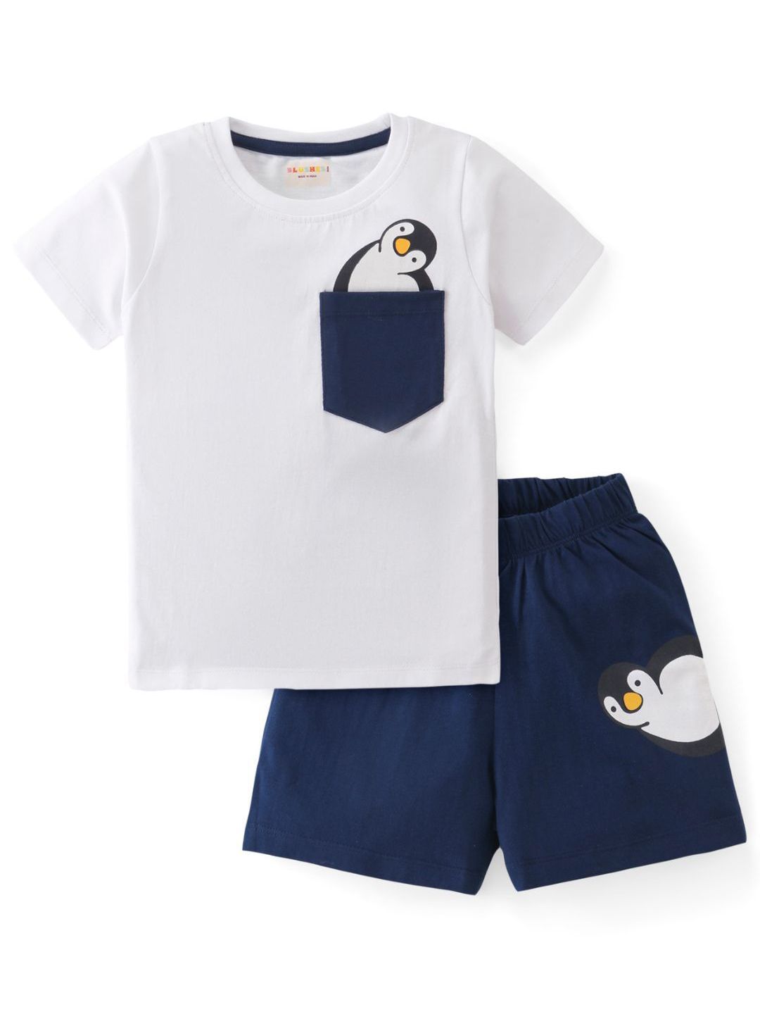 BLUSHES Kids Printed Short Sleeves Pure Cotton T-Shirt With Shorts