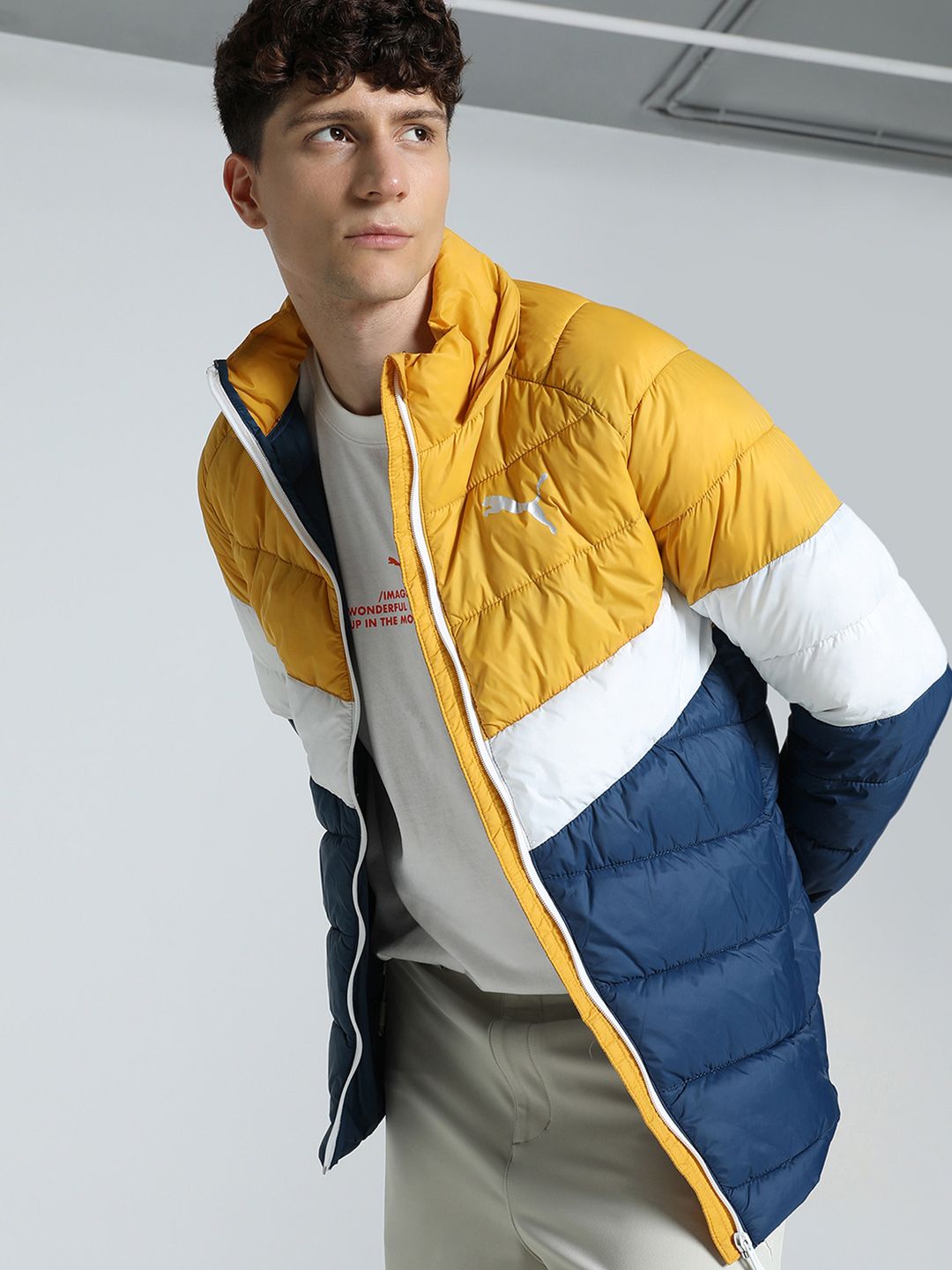 Puma Men Colorblock Slim Fit Padded Jacket