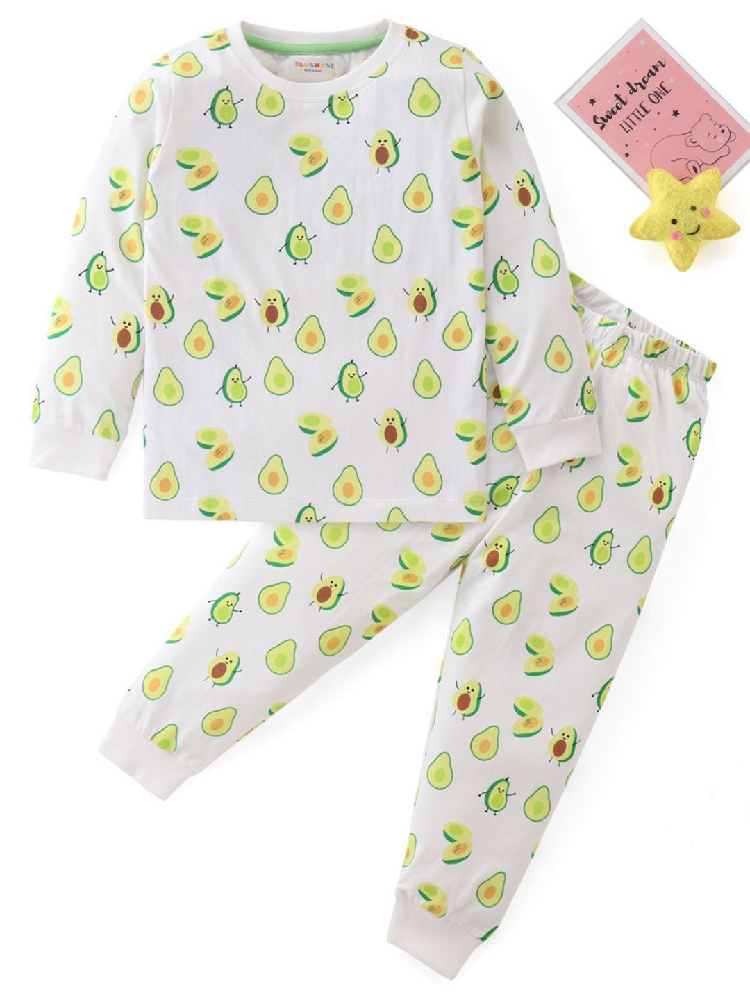 BLUSHES Kids Printed Round Neck Pure Cotton T-Shirt With Jogger