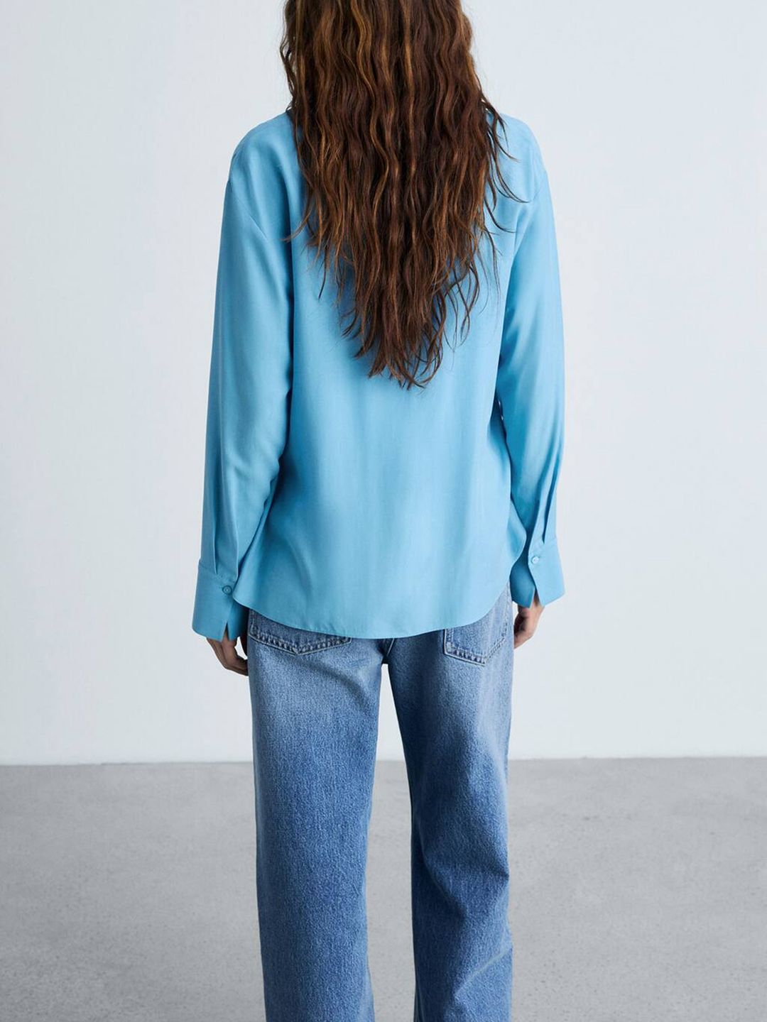 Drop-Shoulder Sleeve Fluid Casual Shirt