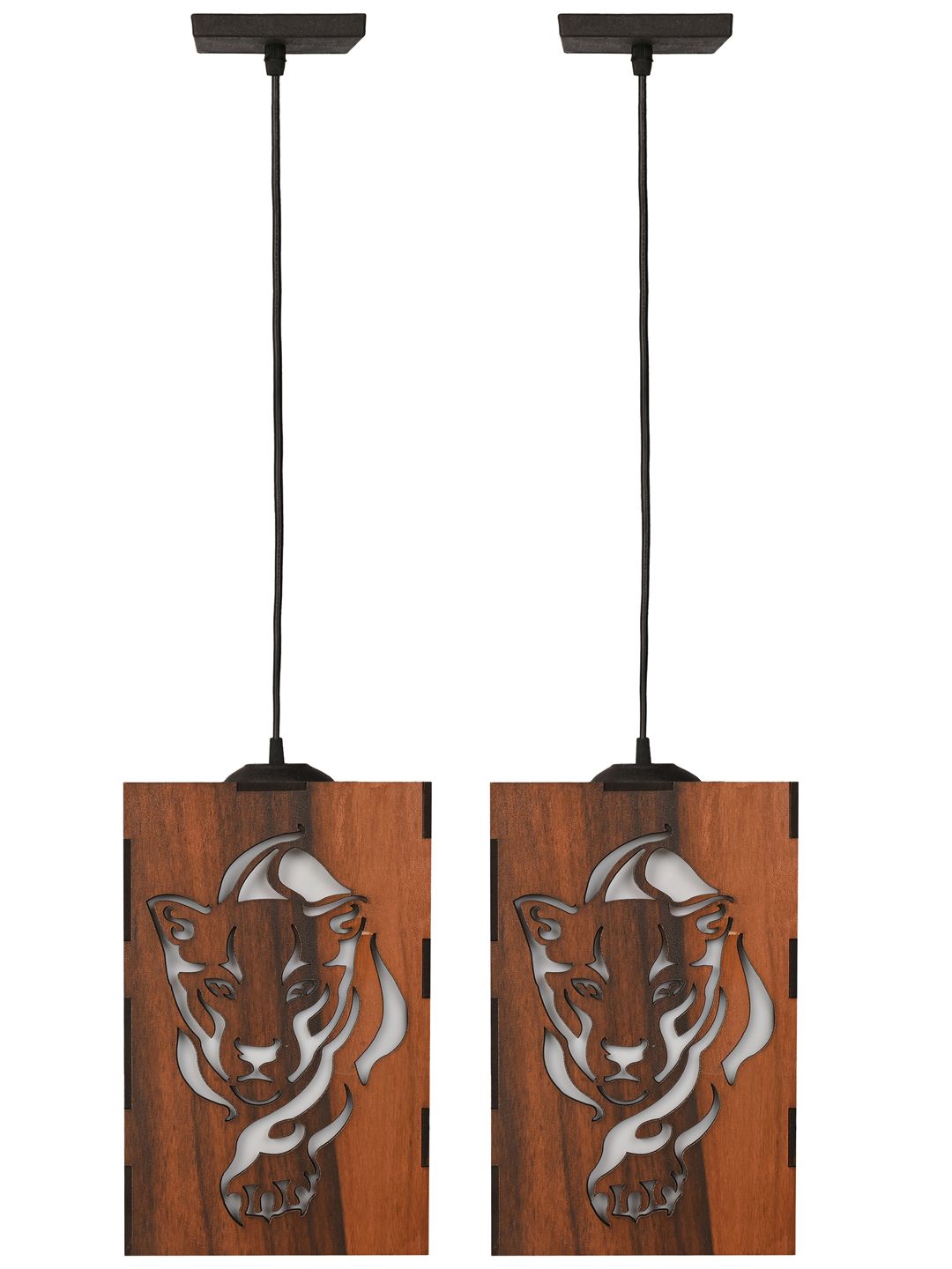 Gojeeva Brown 2 Pieces Textured Ceiling Lamp With Adjustable Cord