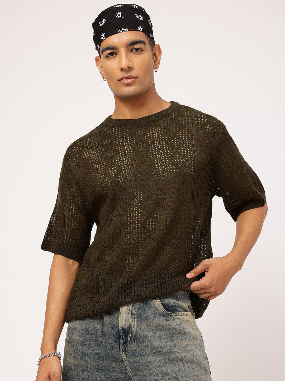 Buy Kook N Keech Open Knit Acrylic T-shirt - Tshirts for Men