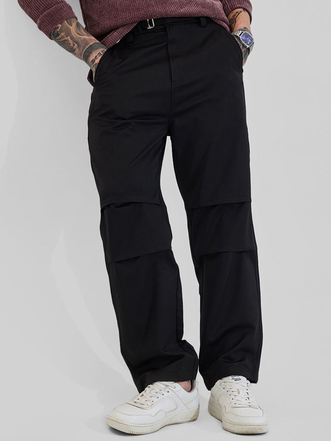 Men Black Mid-Rise Relaxed Fit Trouser Offers & Cashback