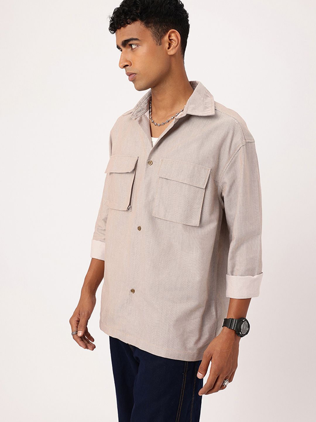 Buy Kook N Keech X fwd Flap Pocket Drop-Shoulder Relaxed Fit Shirt