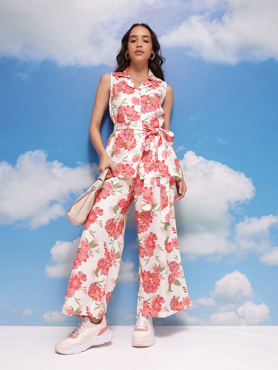 CORSICA Floral Print Top with Trousers