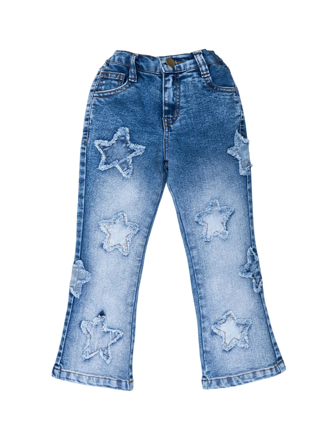 Killer Killer Girls Flared Low-Rise Mildly Distressed Heavy Fade Stretchable Jeans