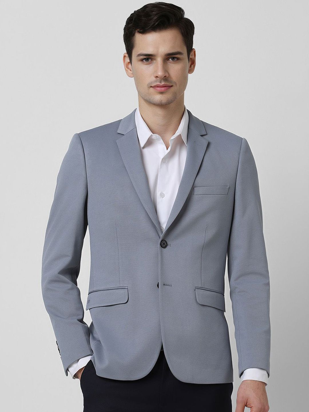 Peter England Elite Slim Fit Notched Collar Single Breasted Blazer