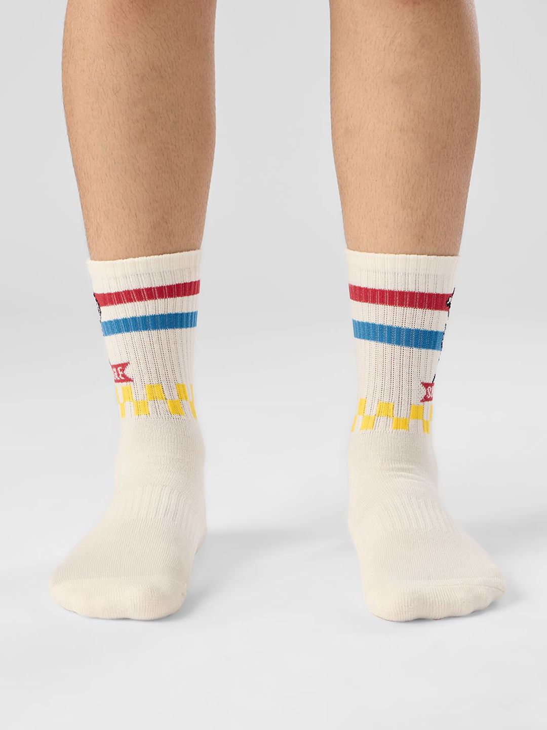 The Souled Store Men Peanuts White Socks