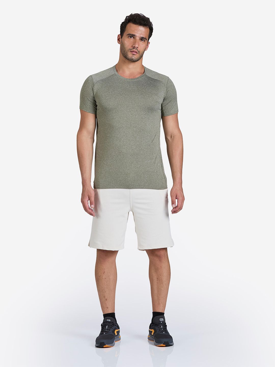 Decathlon Domyos - Men Khaki Green TS 100 Lightweight Cardio Training T-Shirt