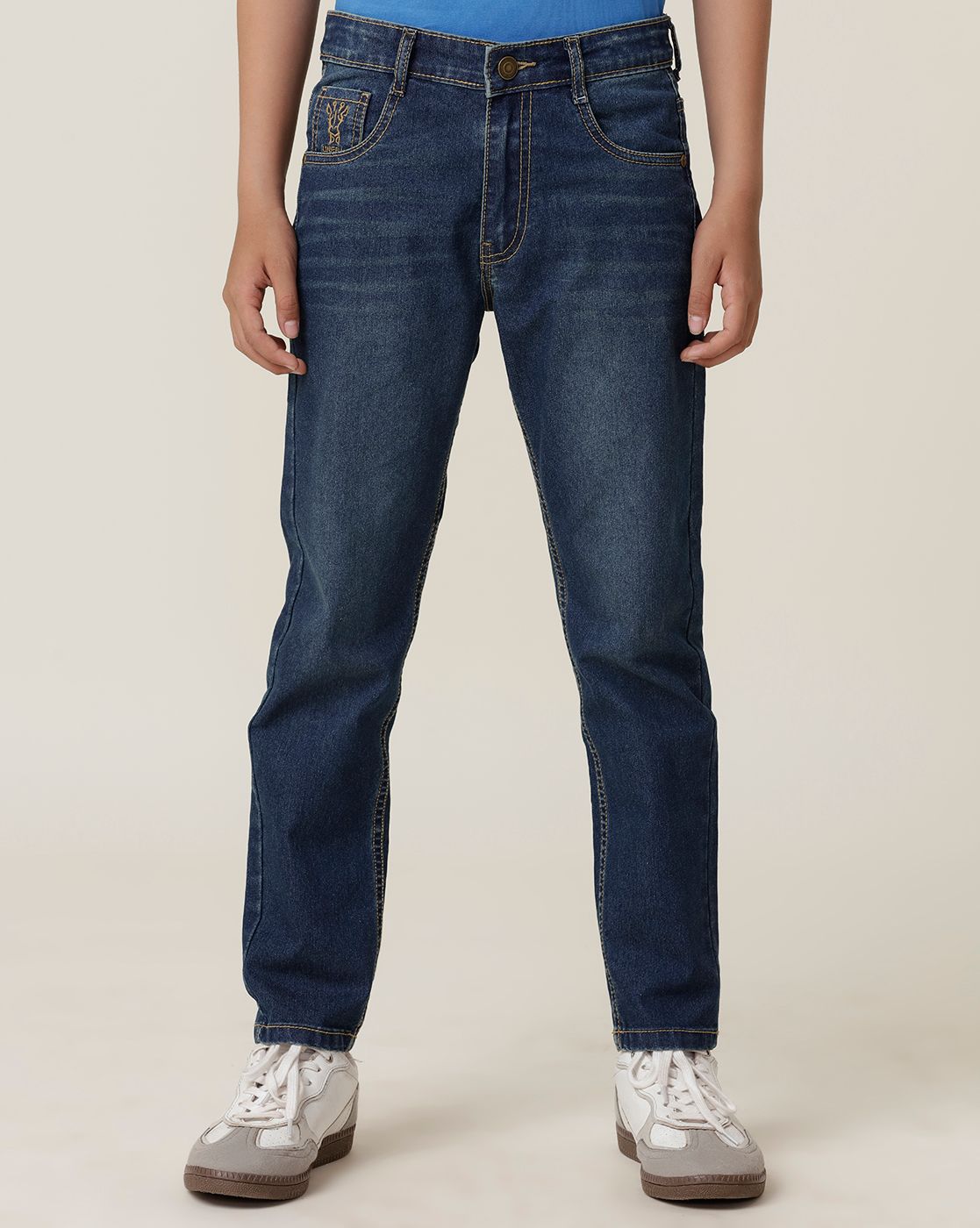 UNDER FOURTEEN ONLY Boys Slim Fit Low Distress Jeans