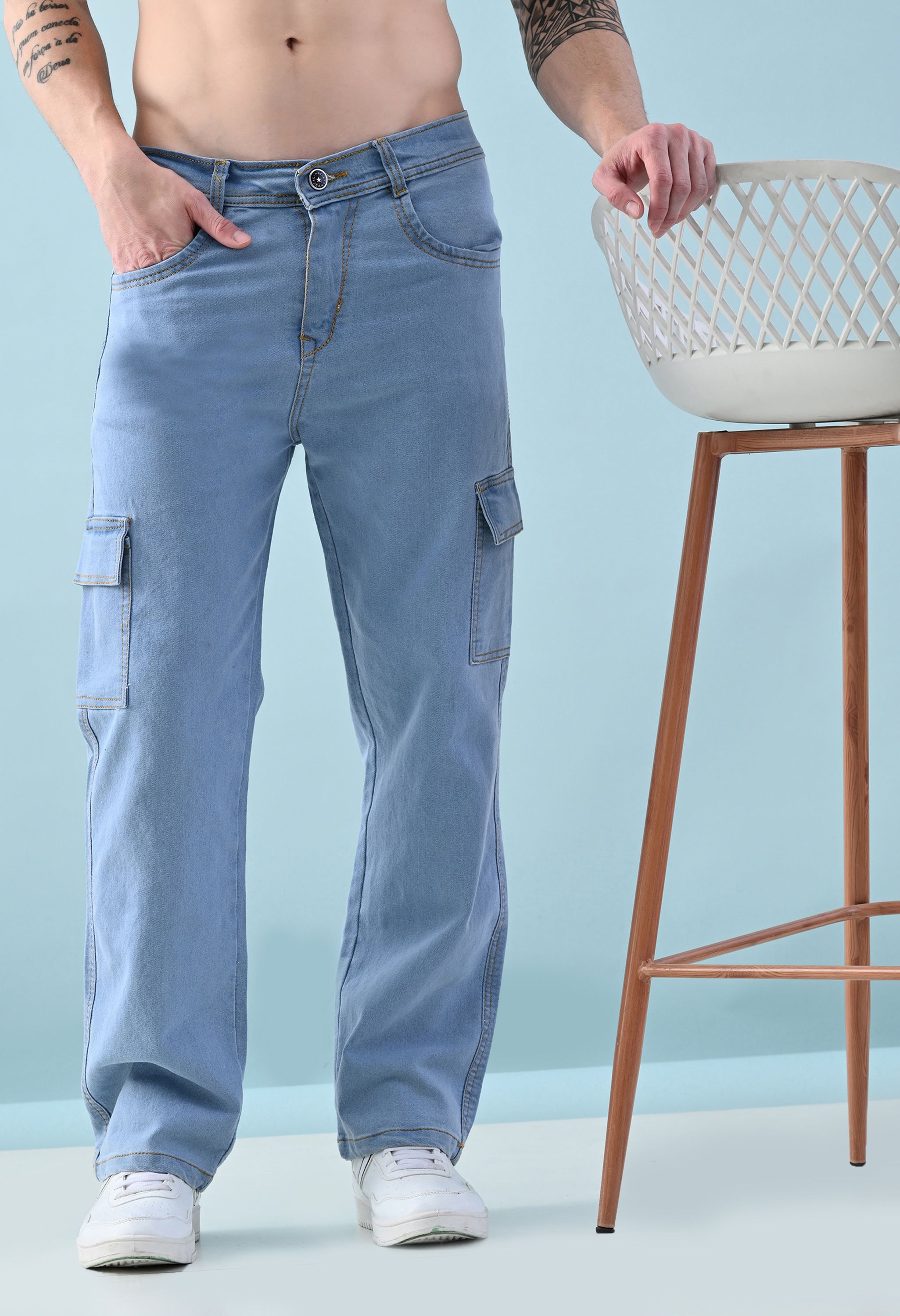 Moda Rapido Men Classic Mildly Distressed Jeans