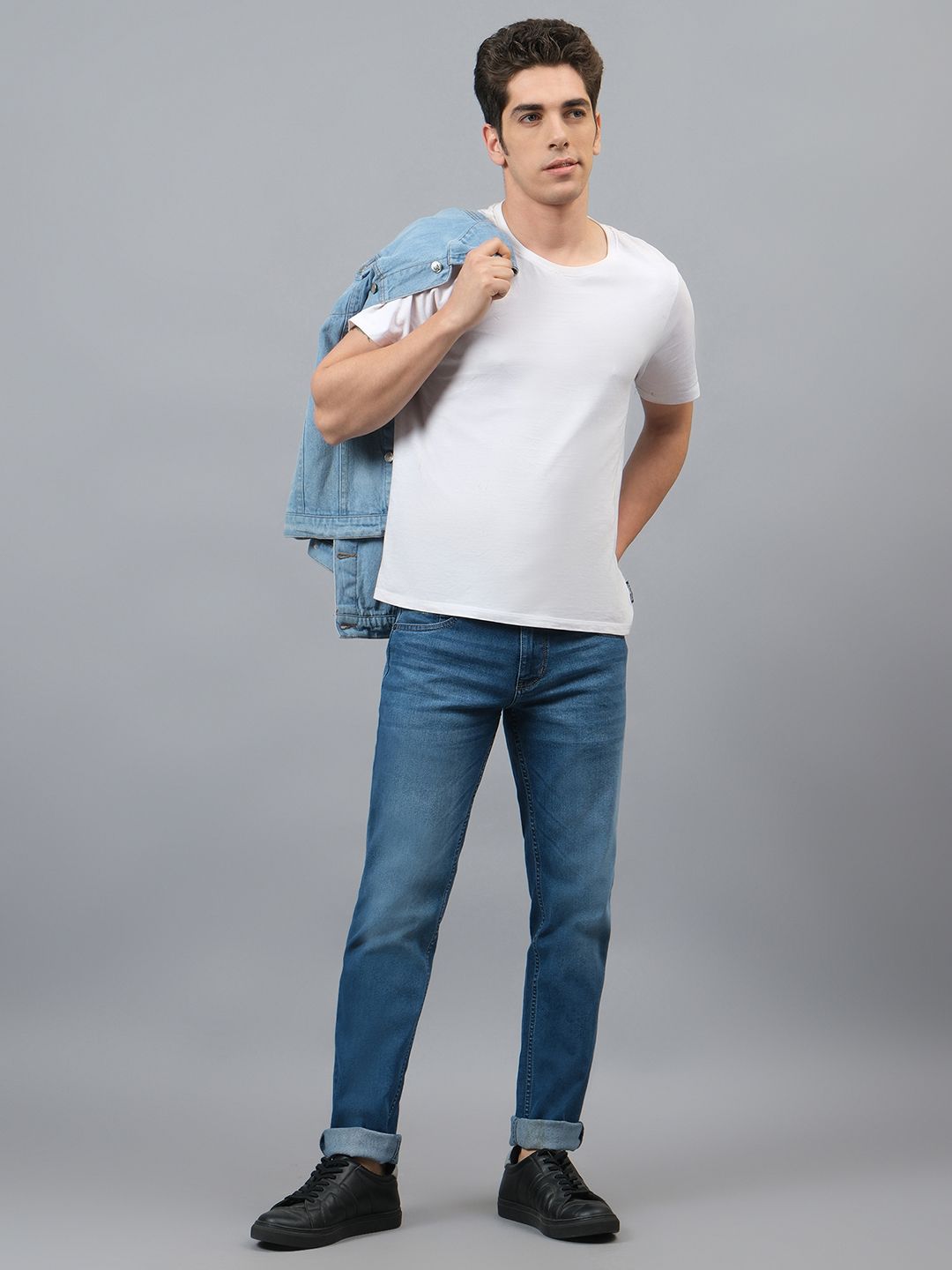 Cantabil Men Narrow Low Distress Light Fade Jeans