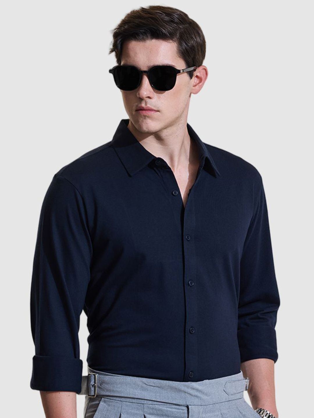 Snitch Men Smart Slim Fit Opaque Formal Shirt deal from myntra