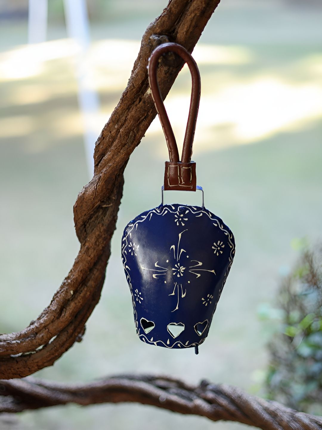 DULI Blue & Brown Printed Cowbell Windchime