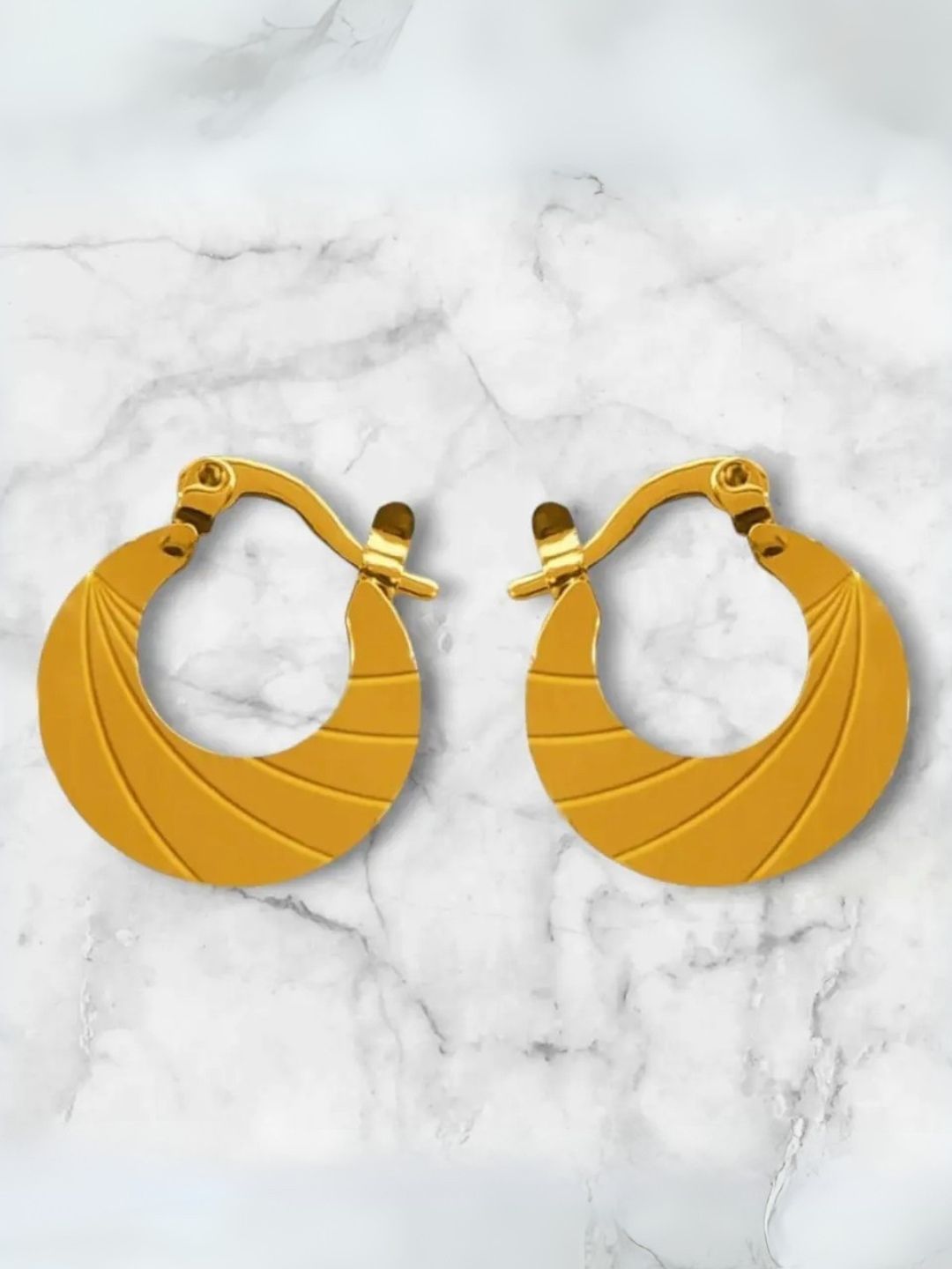 The Roadster Lifestyle Co. Men Gold-Plated Stainless Steel Circular Hoop Earrings