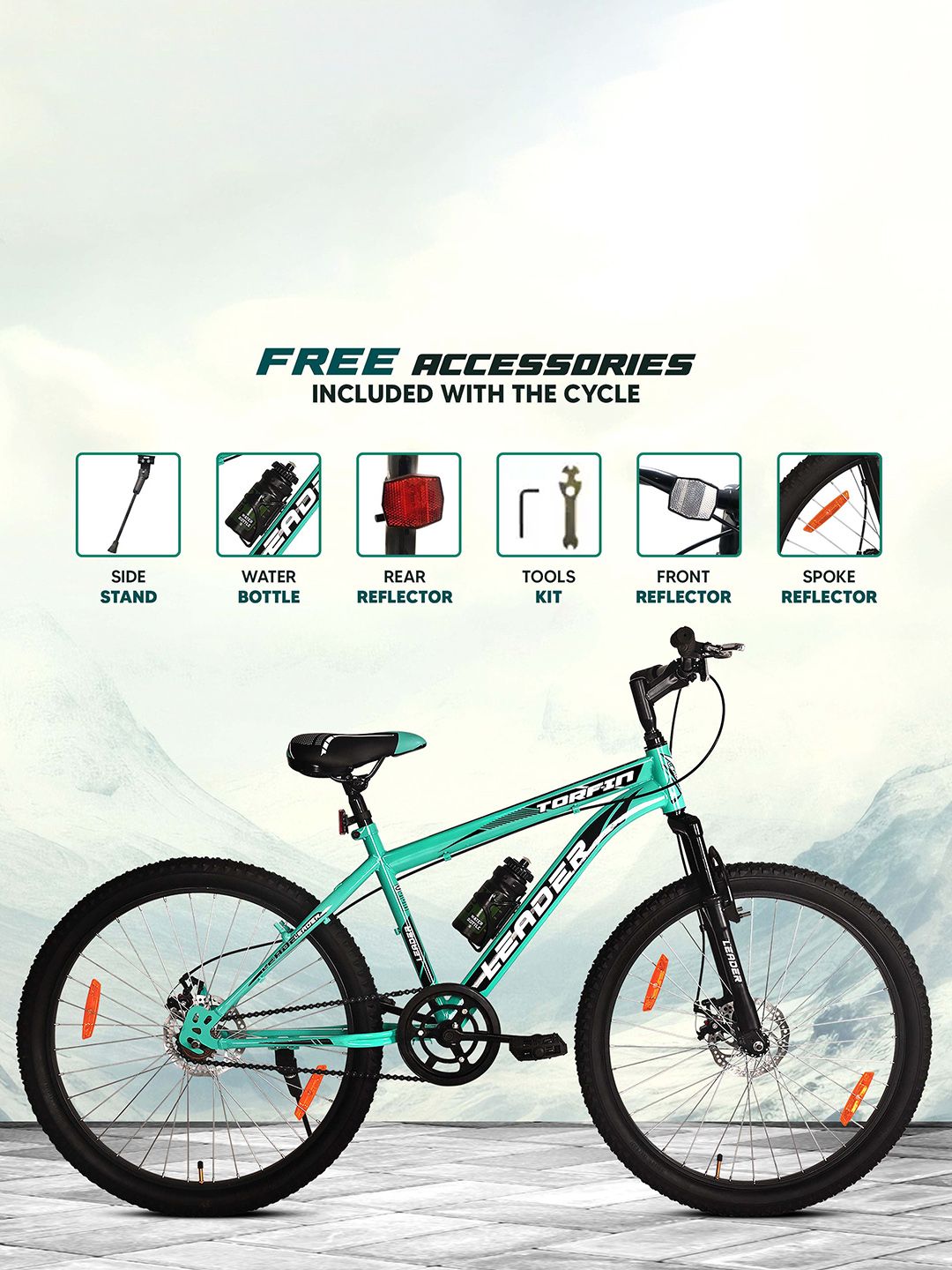 Buy LEADER TORFIN 26T Bicycle With Dual Disc Brake Dual Disc Brake