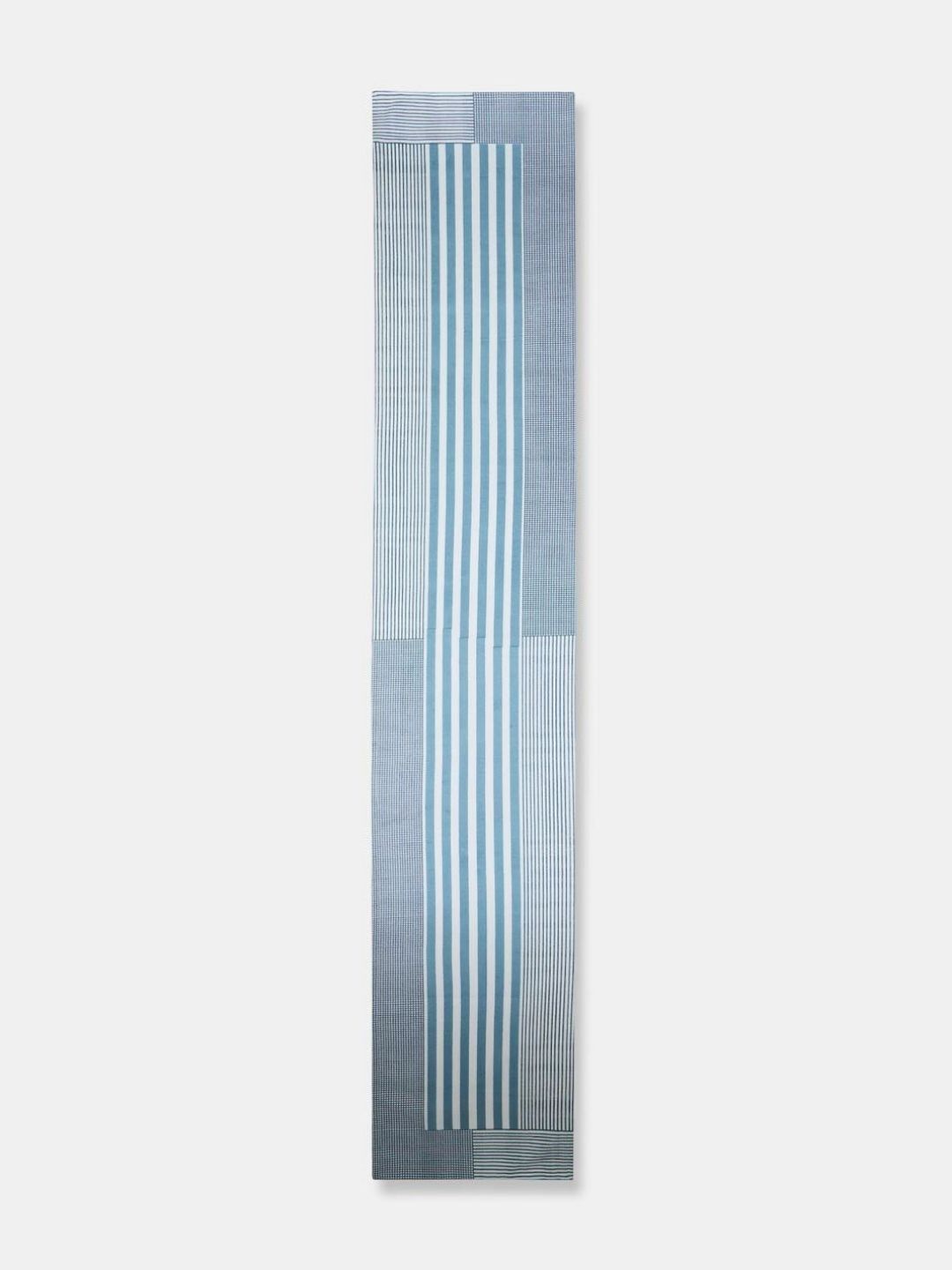 Fabindia Blue & White Striped Pure Cotton Table Runner