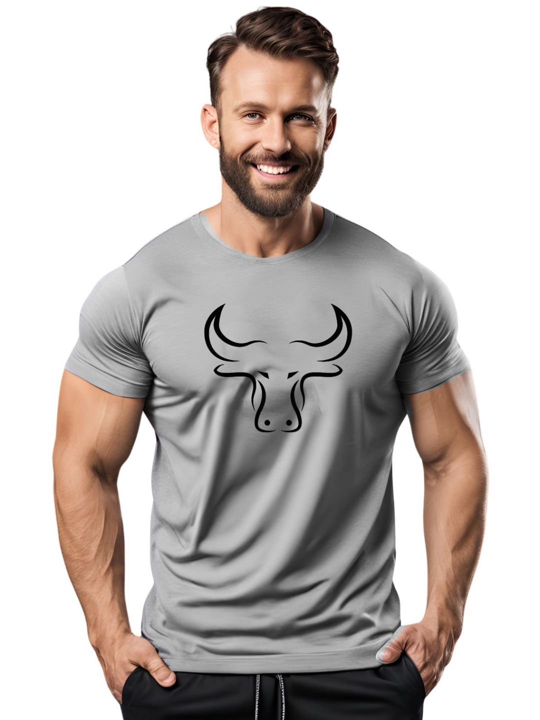 3Colors Men Moisture Wicking Applique T-shirt