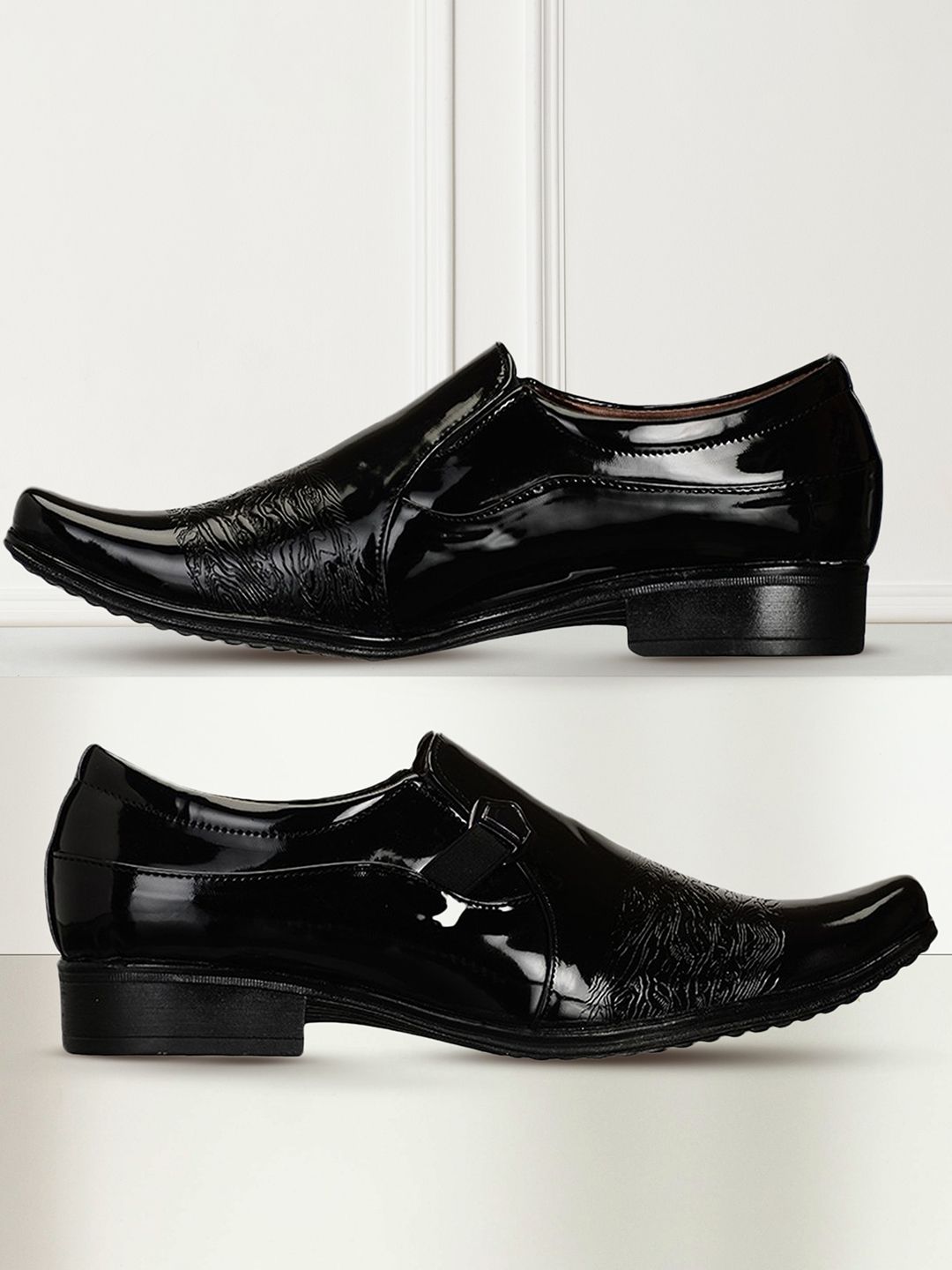 Shoe Island Men Patent Leather CLS4503 Black Low Ankle Length PU Shoes