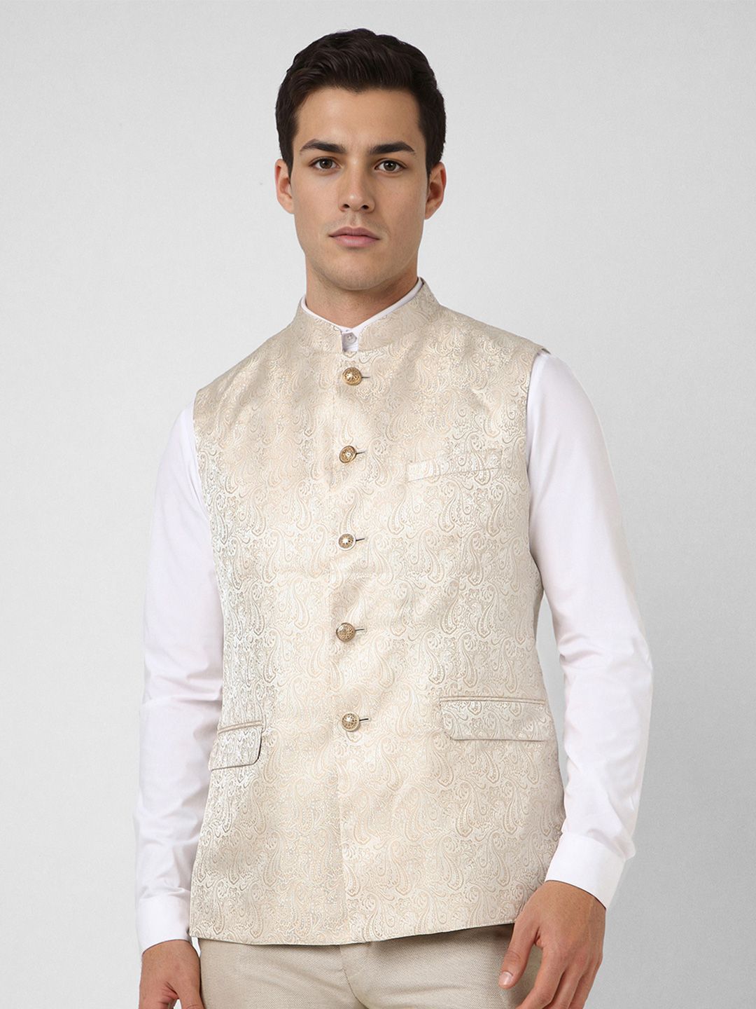 Van Heusen Textured  Nehru Jacket