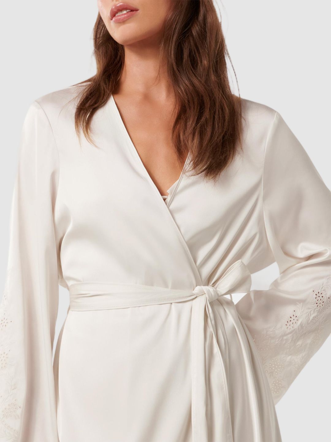 Embroidered V-Neck Robe