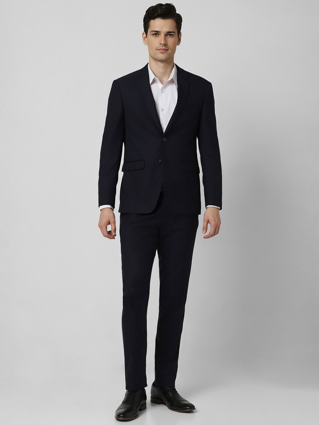 Peter England Elite Textured Slim-Fit Single-Breasted Two-Piece Formal Suit
