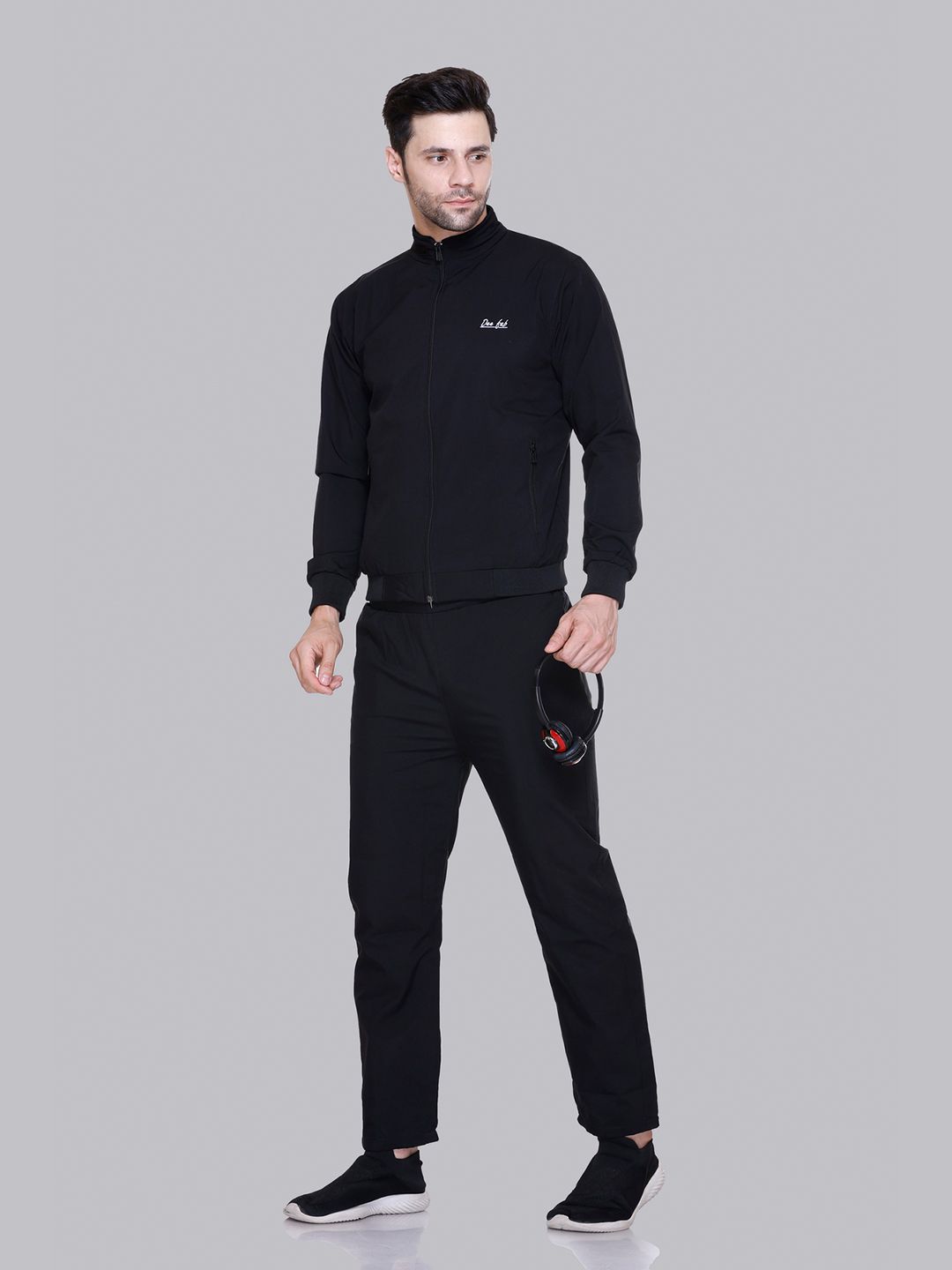 Deefab's Cotton Mock Collar Neck Mid Rise Tracksuits