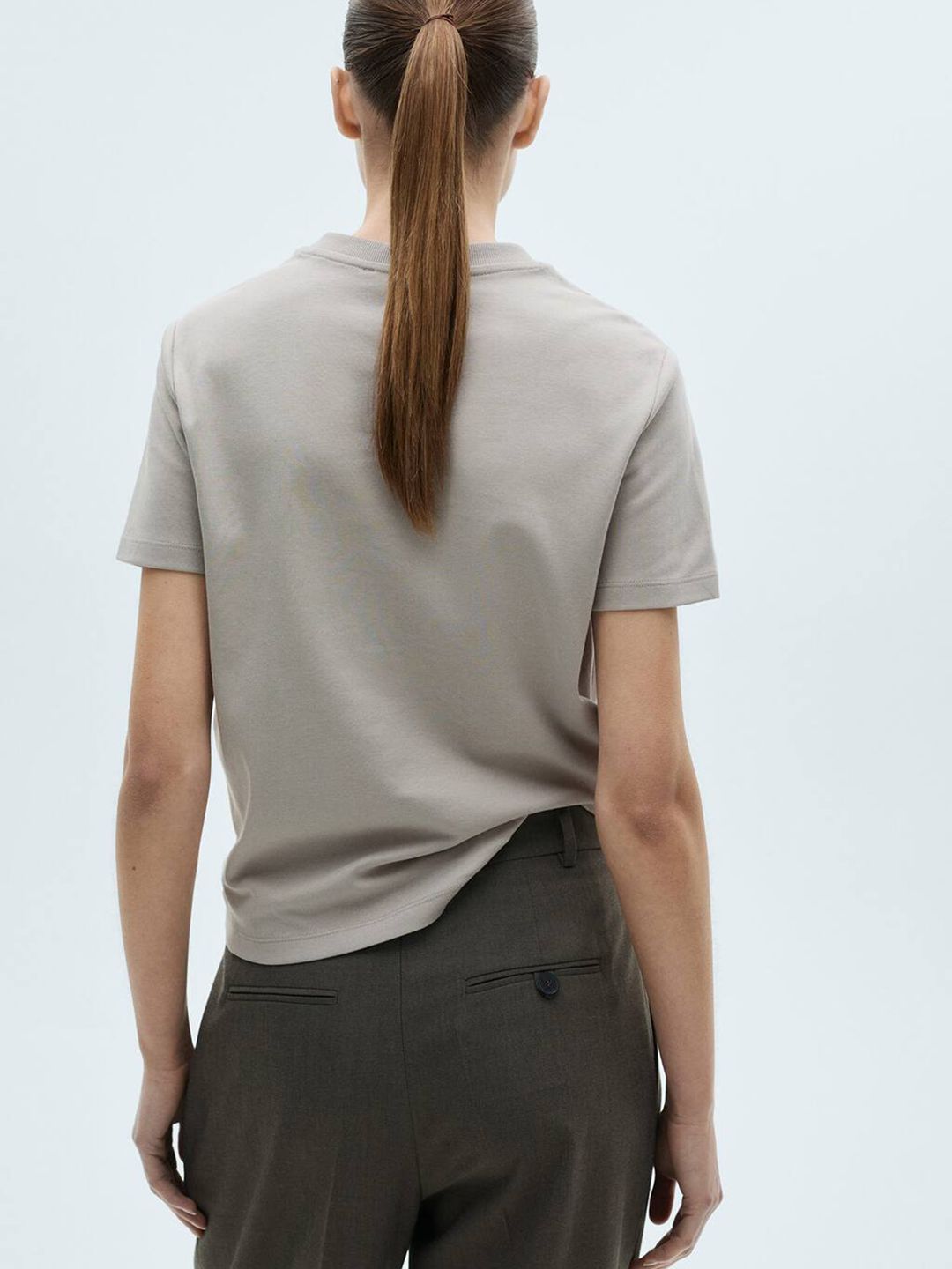 V-Neck Pure Cotton T-shirt