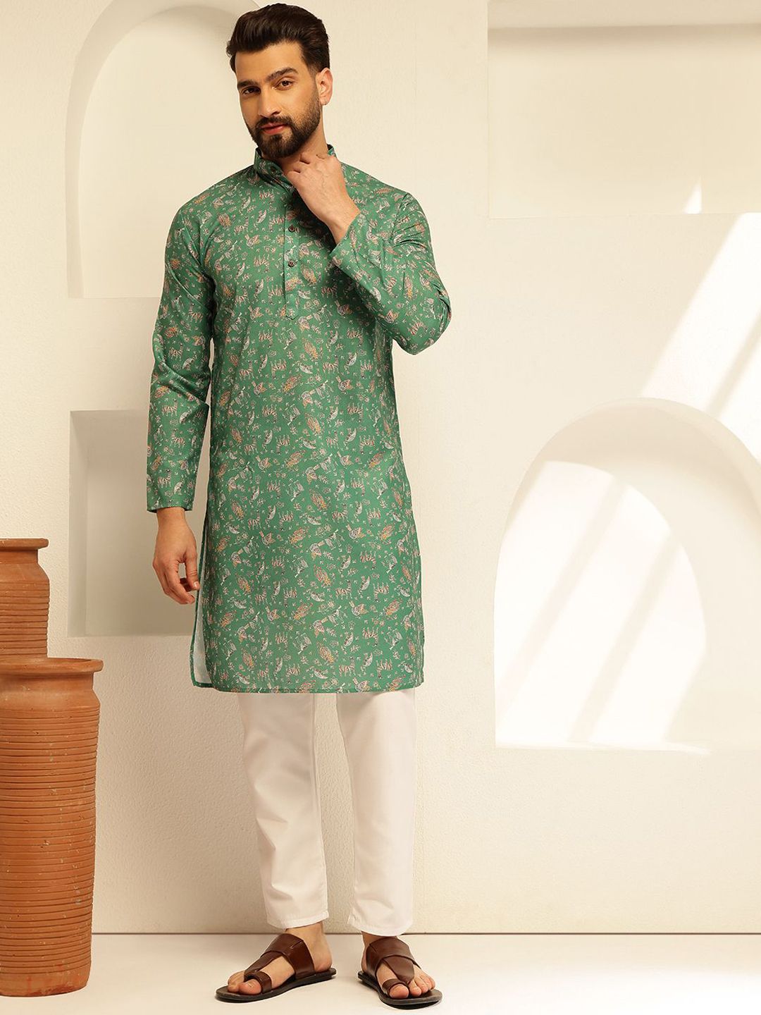 SOJANYA Quirky Printed Cotton Straight Kurta