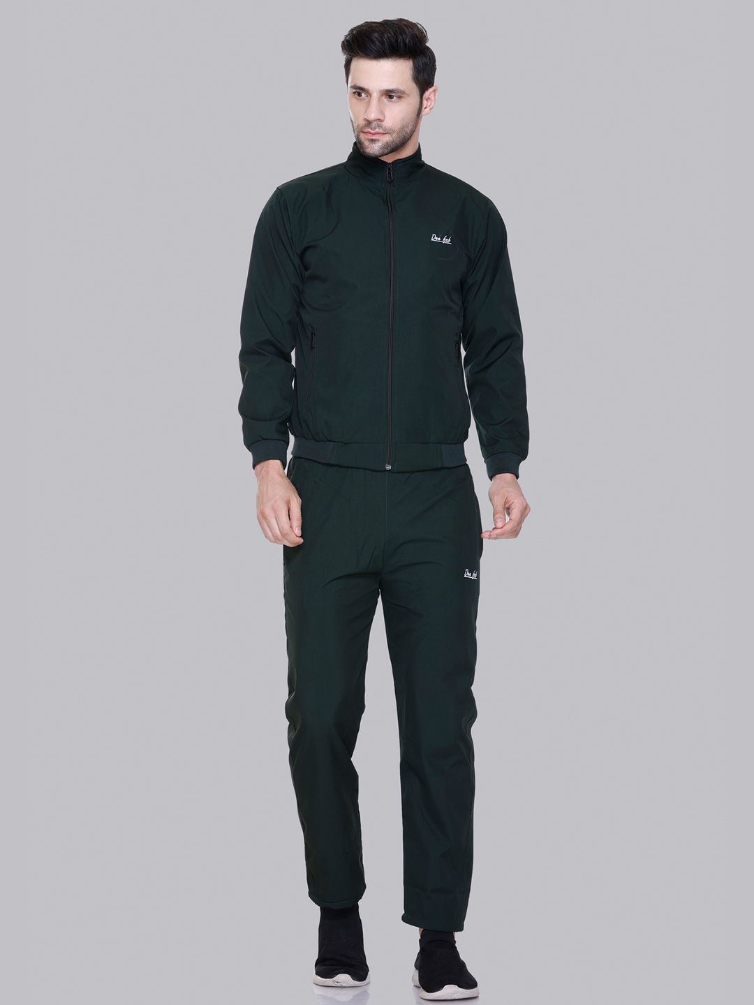 Deefab Men Solid Cotton Tracksuit
