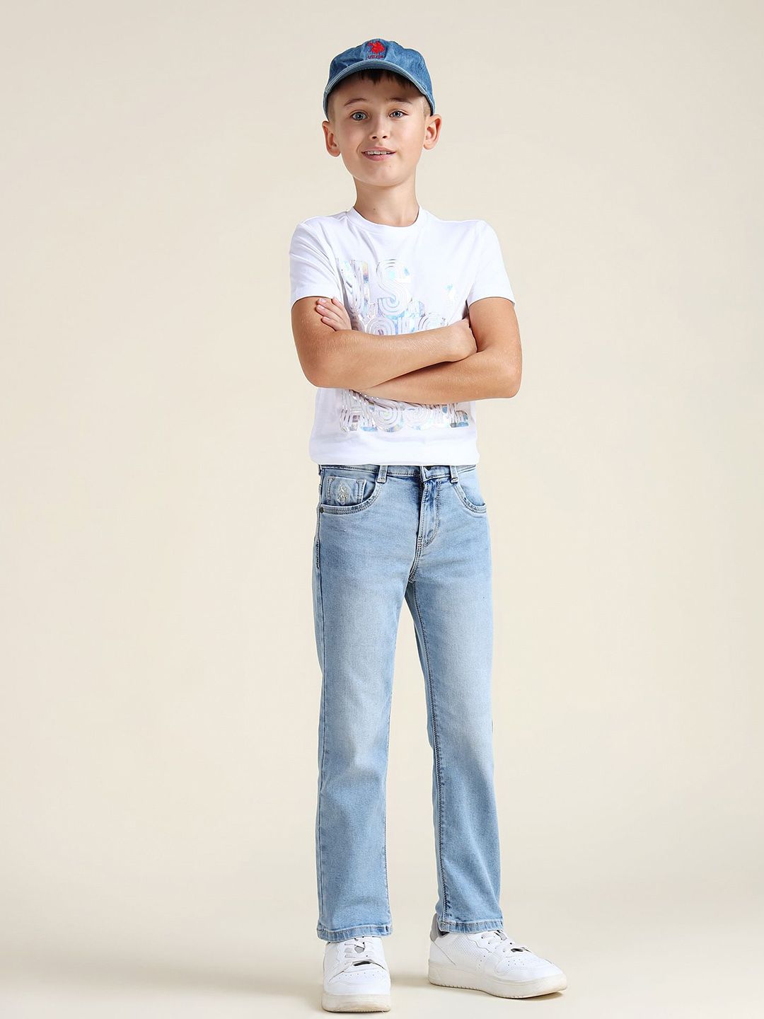U.S. Polo Assn. Kids Boys Relaxed Fit Heavy Fade Stretchable Jeans