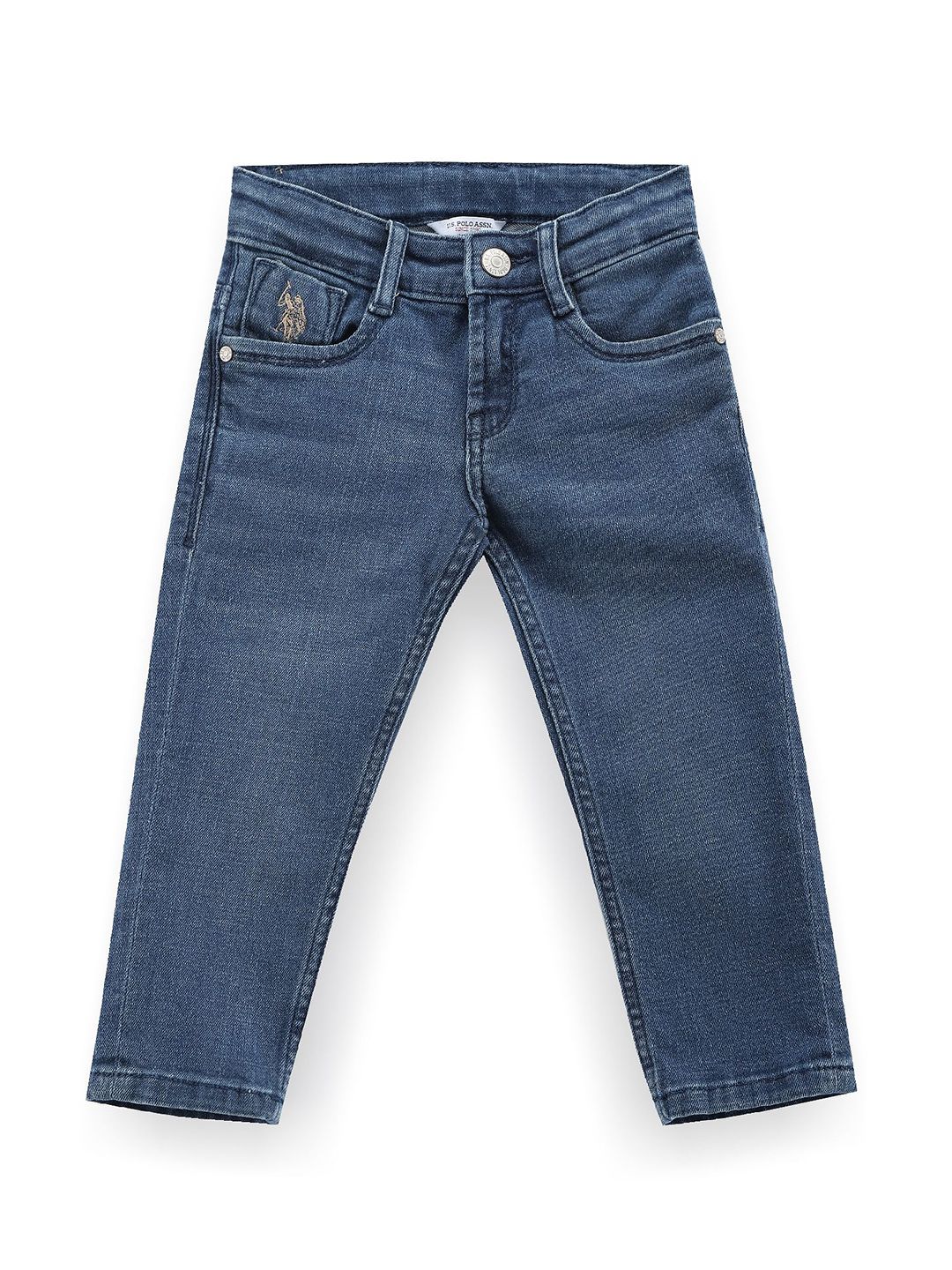 U.S. Polo Assn. Kids Boys Slim Fit Mid-Rise Light Fade Stretchable Jeans