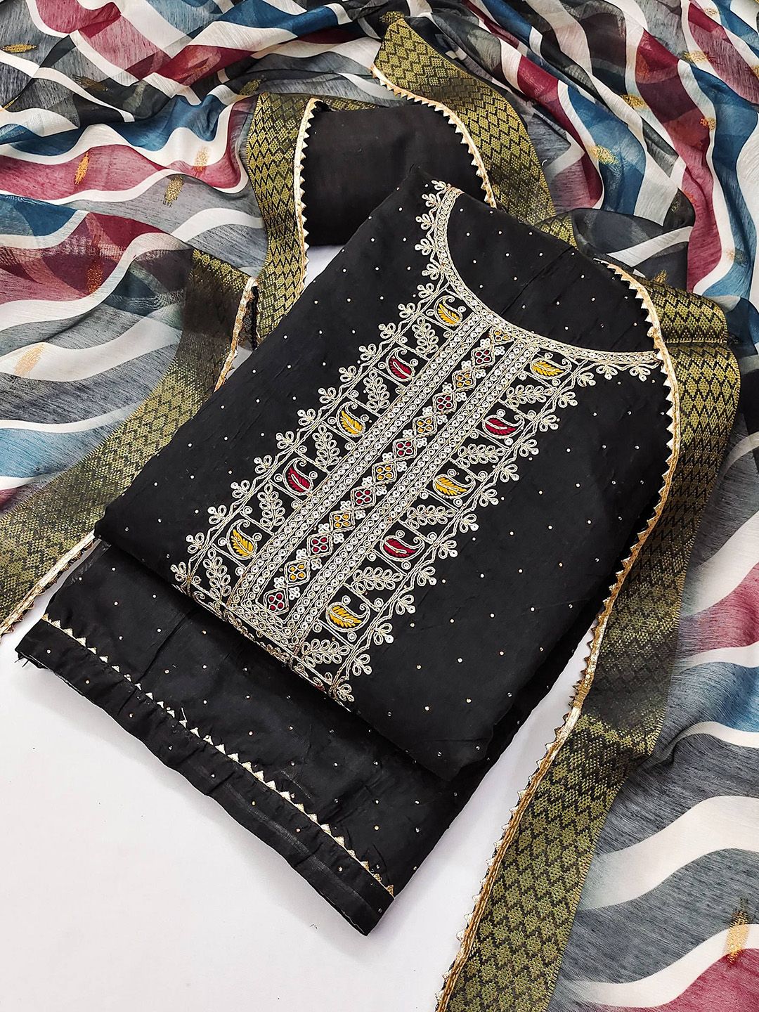 TAVAS Embroidered Unstitched Dress Material