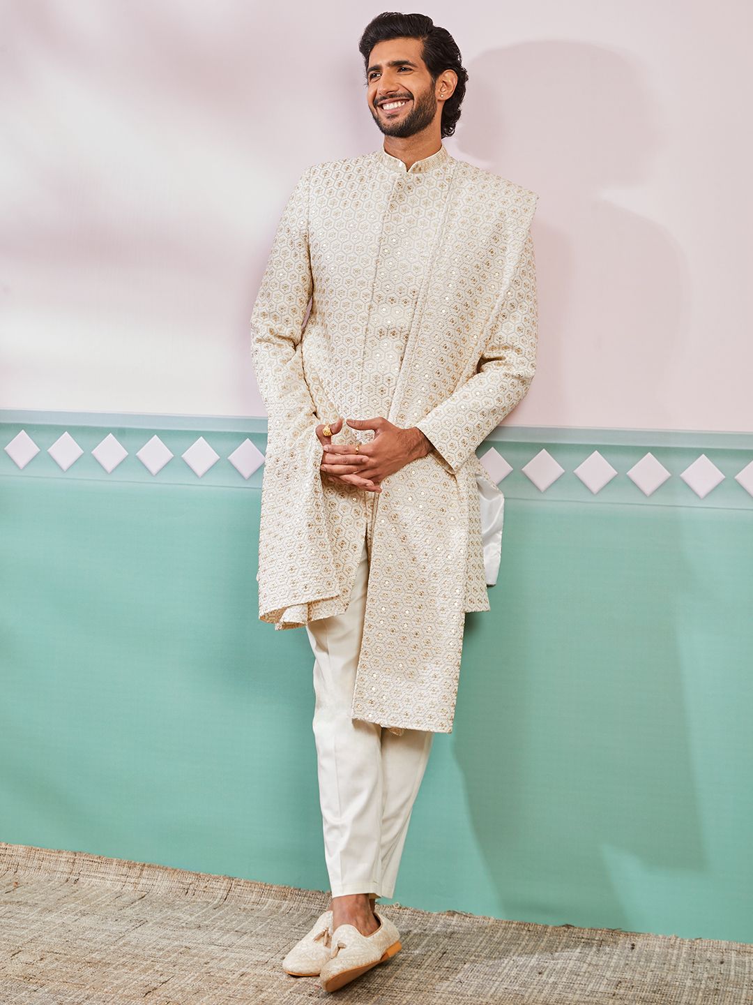 VASTRAMAY Embroidered Sherwani Set