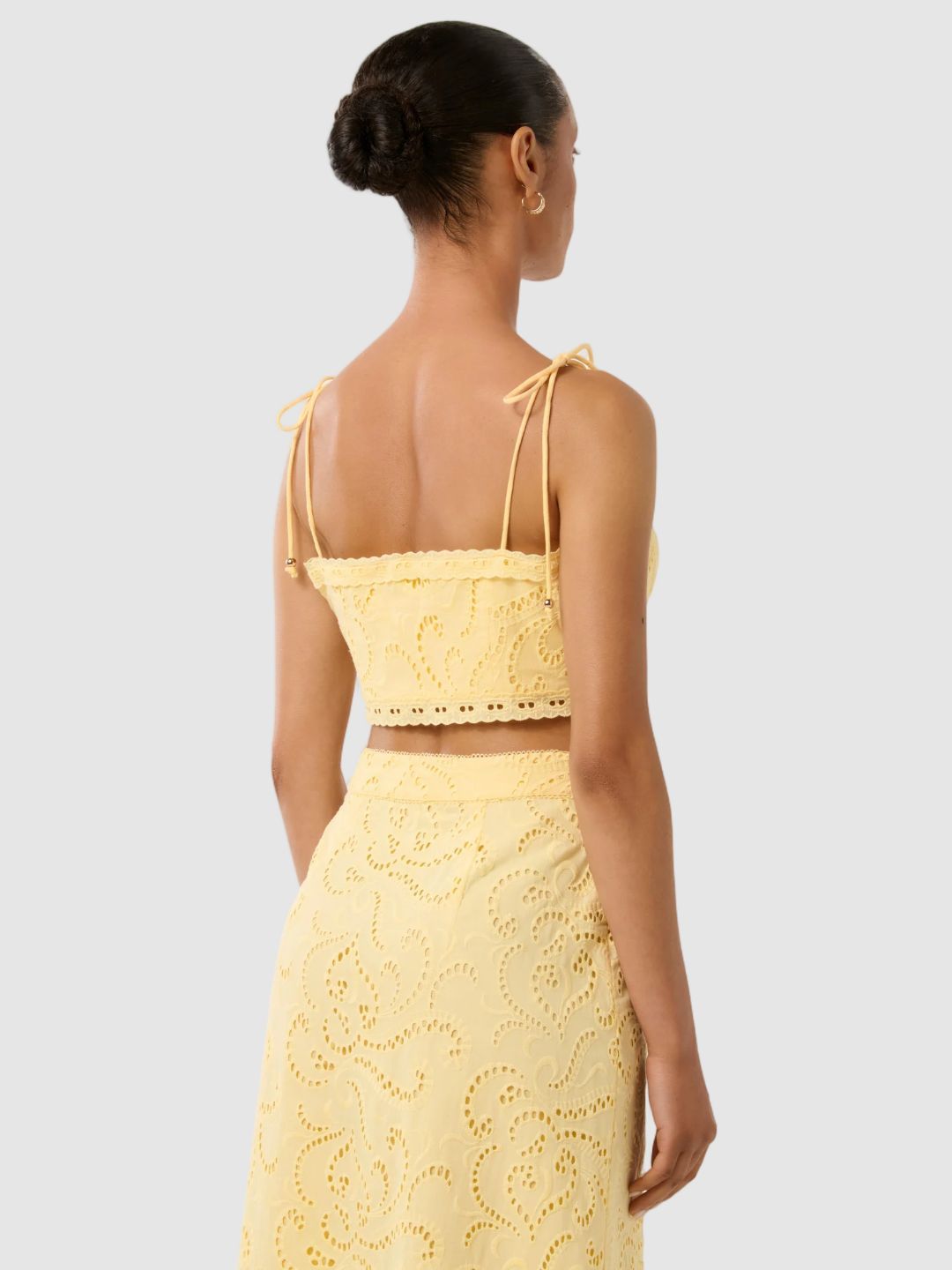 Floral Embroidered Cotton Crop Top