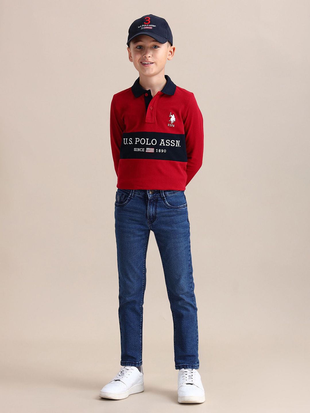 U.S. Polo Assn. Kids Boys Slim Fit Light Fade Stretchable Jeans