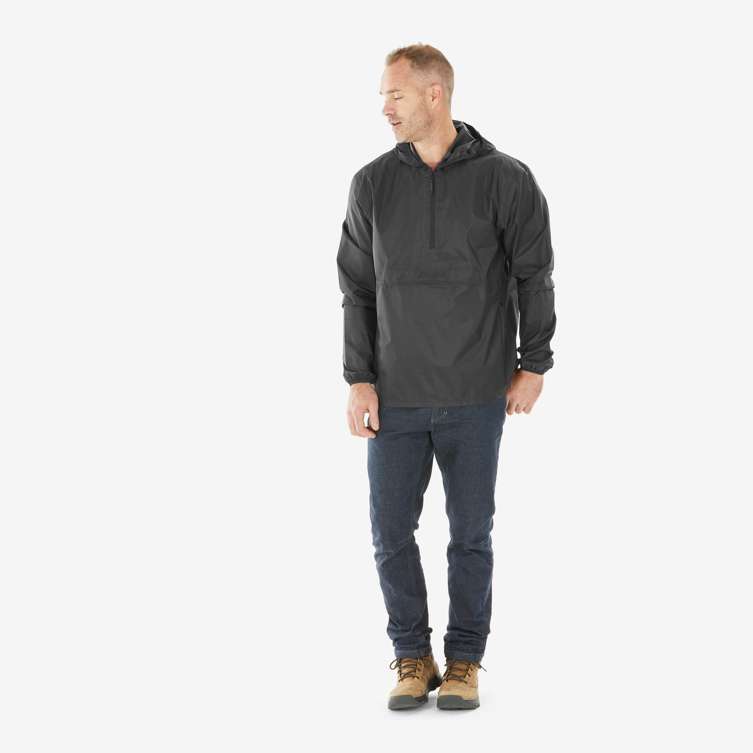 Decathlon Quechua - Men Black NH100 Half Zip Waterproof Walking Jackets