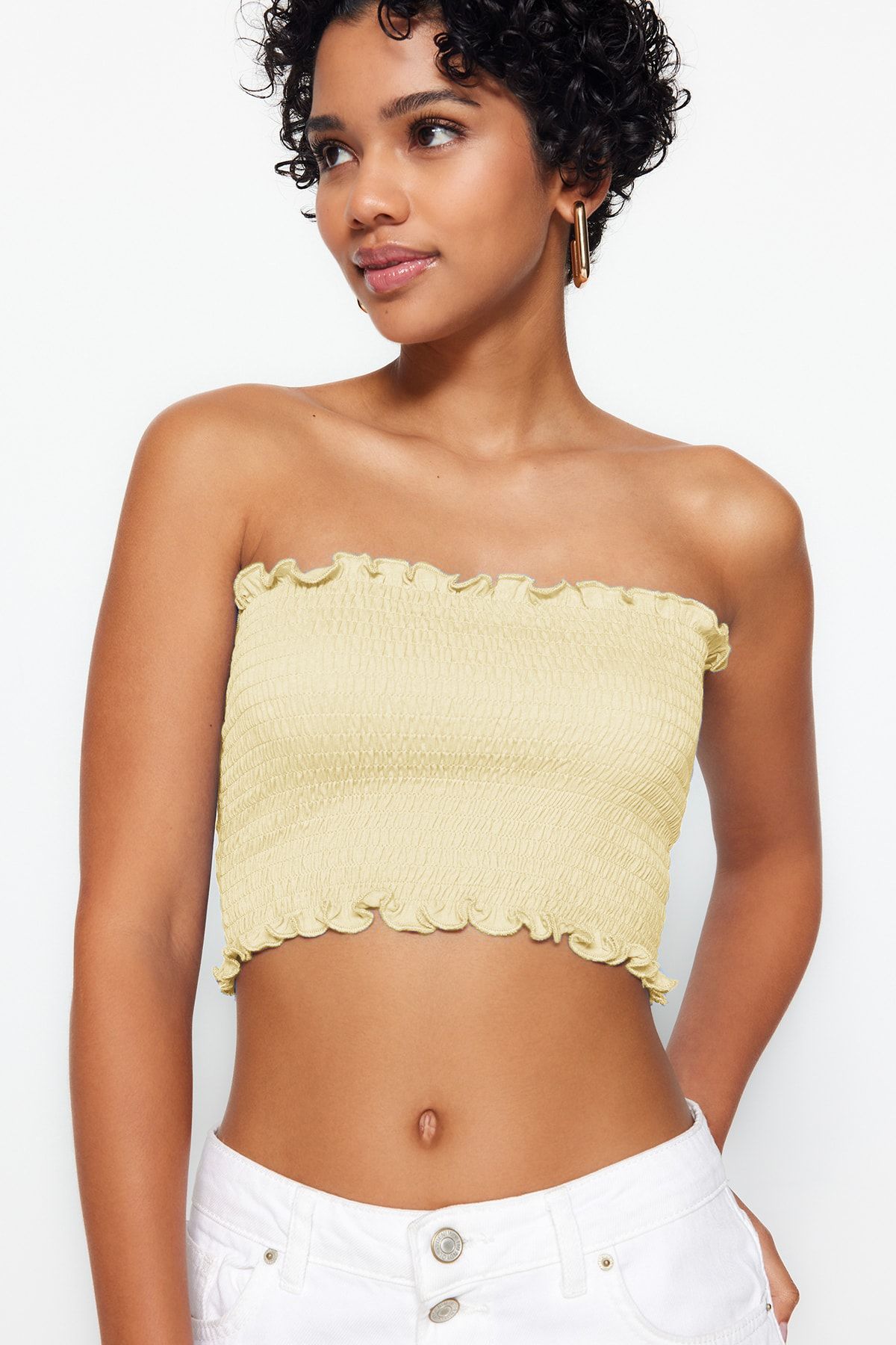 Trendyol Cotton Tube Crop Top