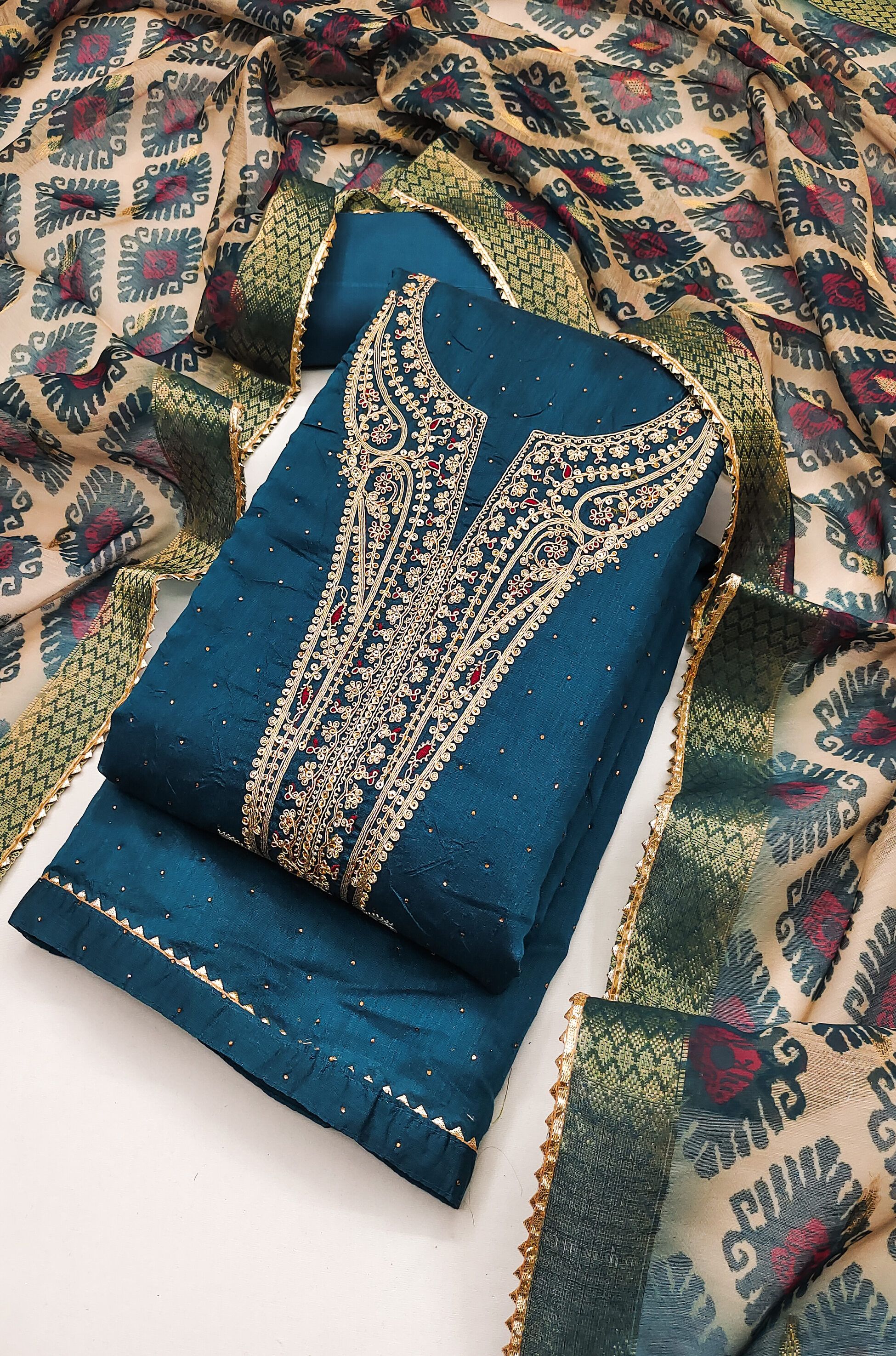 TAVAS Embroidered Unstitched Dress Material