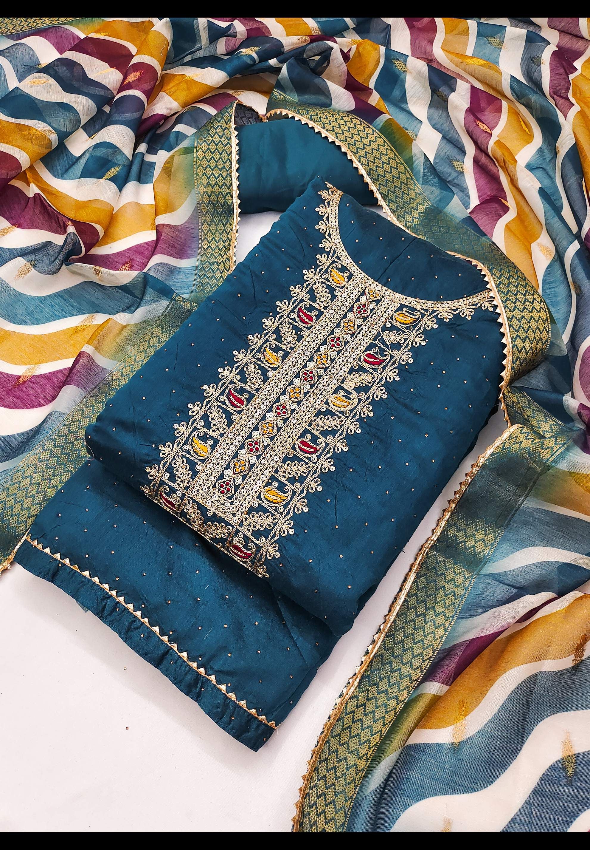 TAVAS Embroidered Unstitched Dress Material
