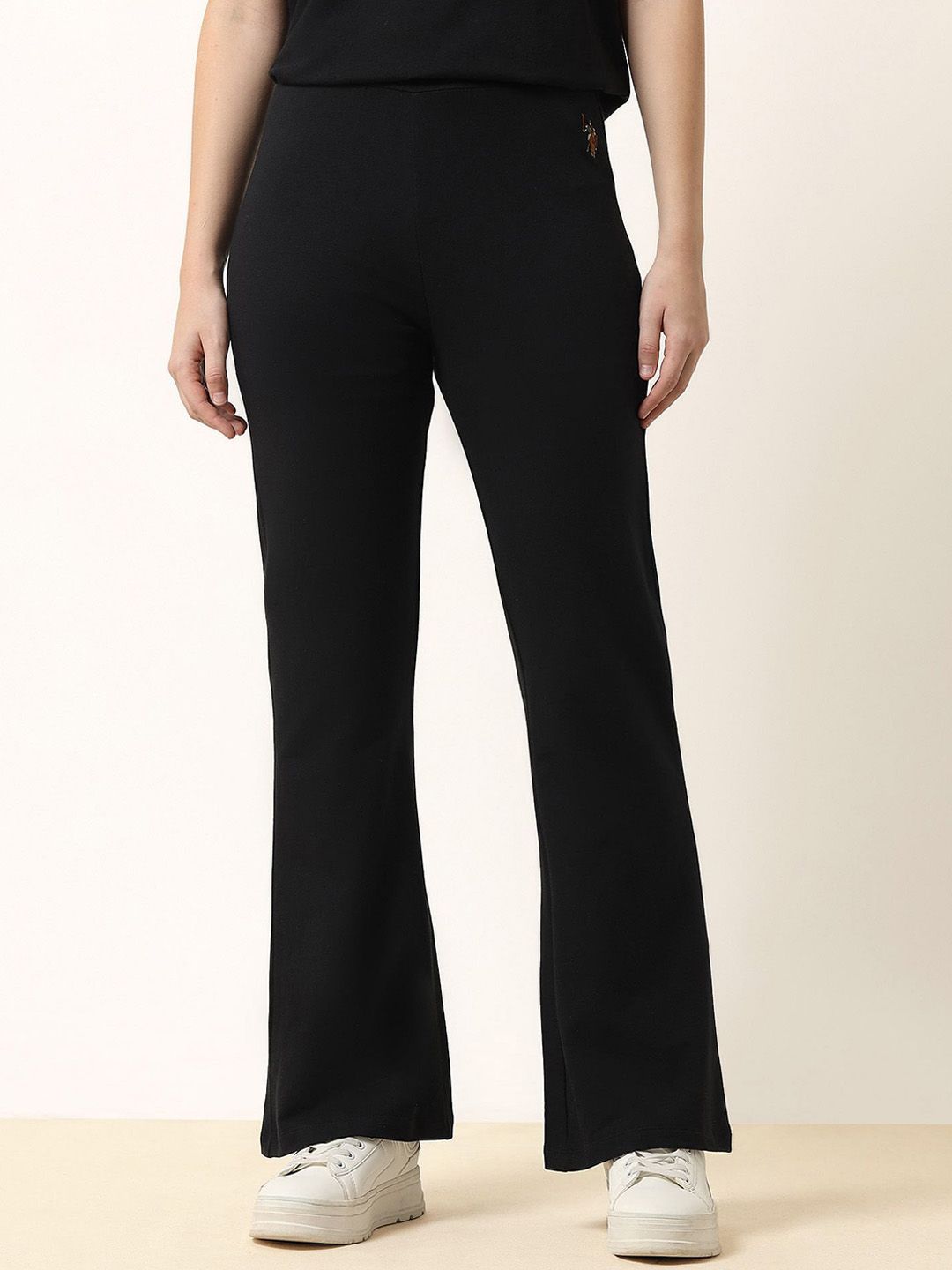 U.S. Polo Assn. Women Women Flared High-Rise Lounge Trousers