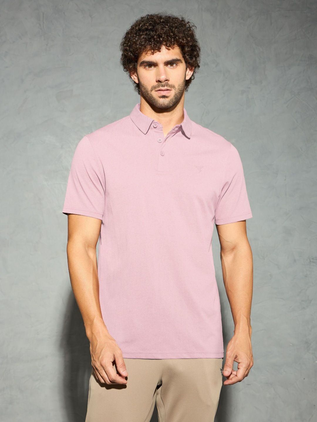 Technosport Men Polo Collar Antimicrobial Slim Fit T-shirt