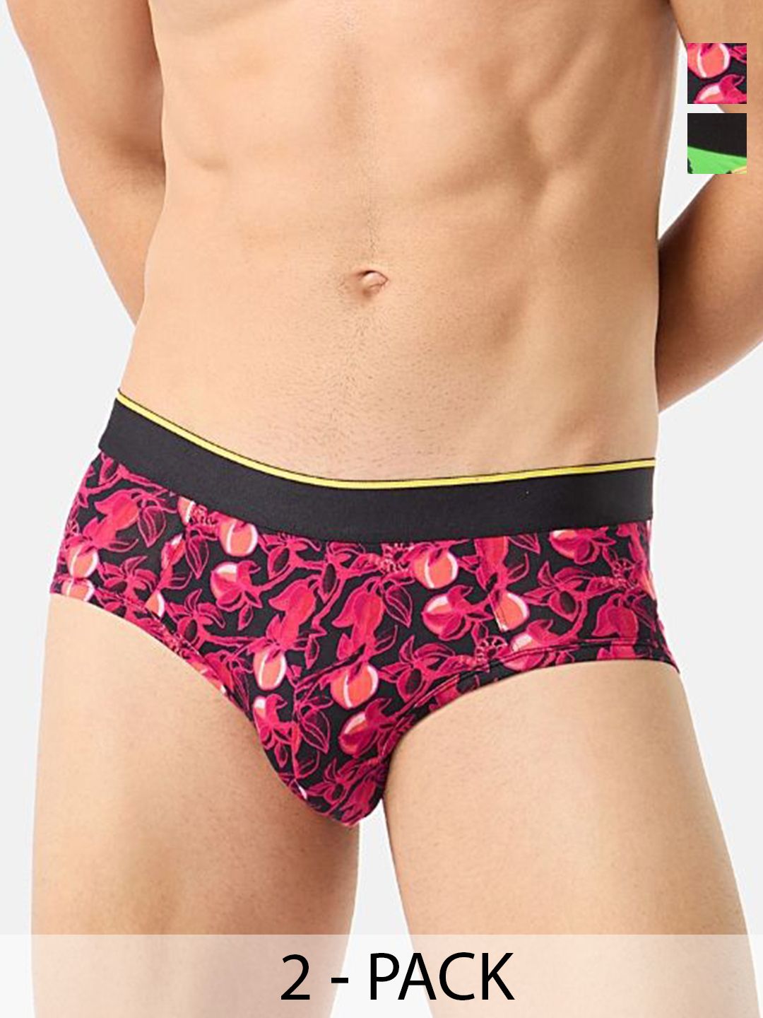 bummer Men's Pack Of 2 Underwear Mircomodal Printed Briefs BRGTCA02S