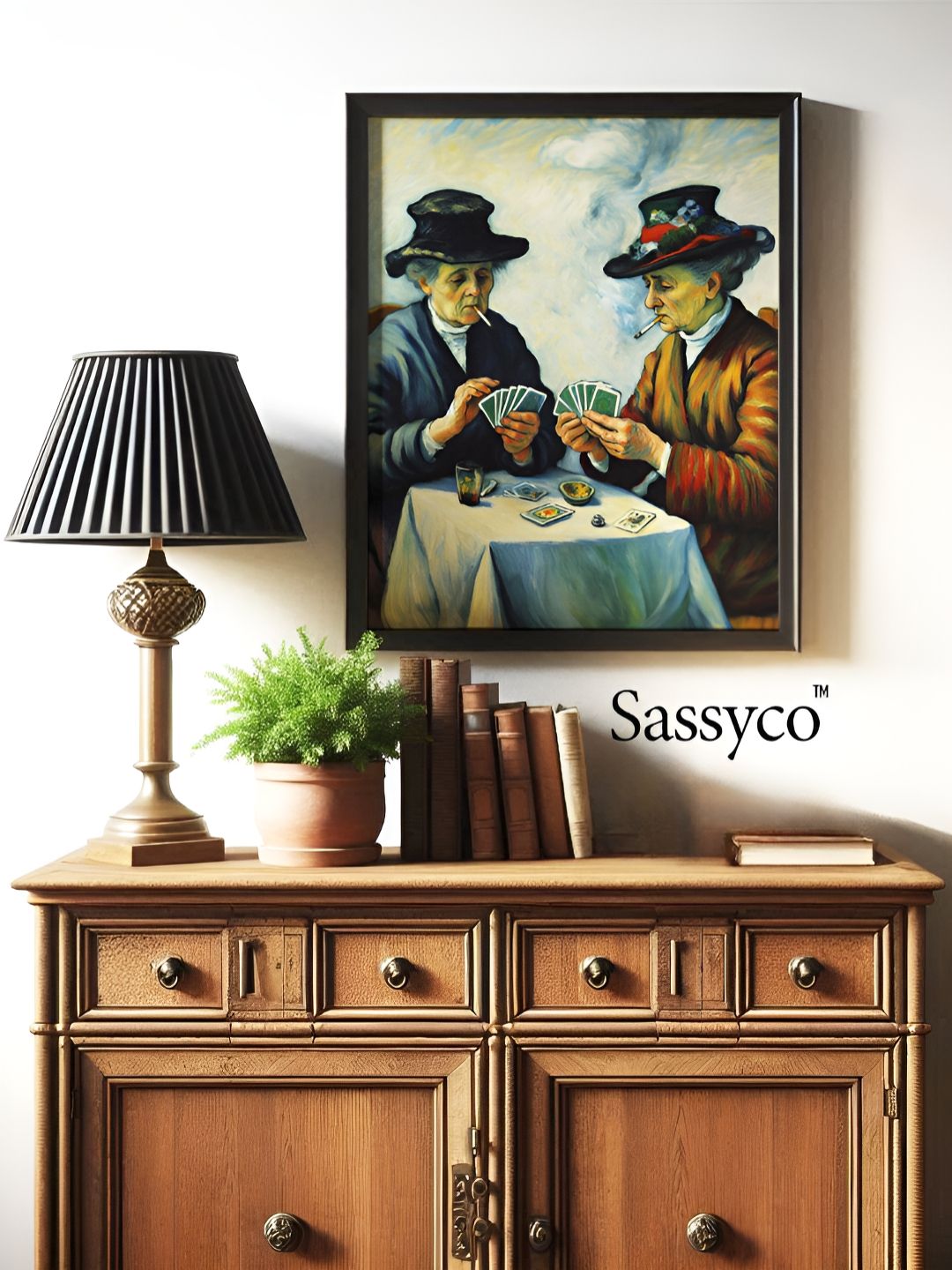 Sassyco White & Blue 1 Piece Canvas Other Wall Paintings