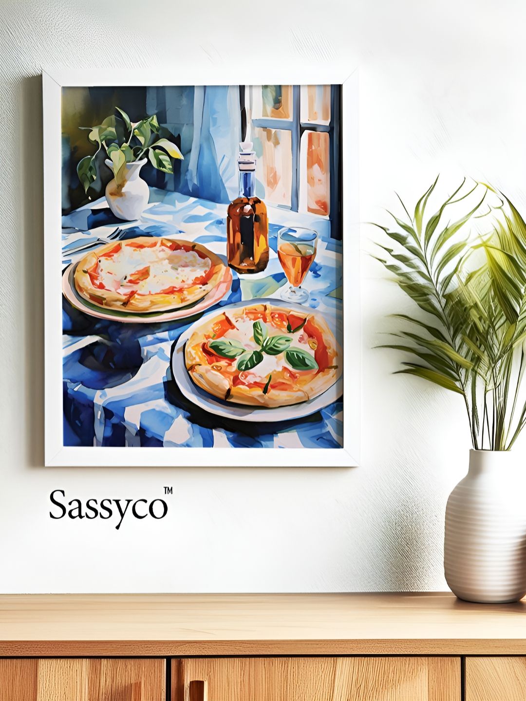 Sassyco Blue & Red 1 Piece Canvas Other Wall Paintings