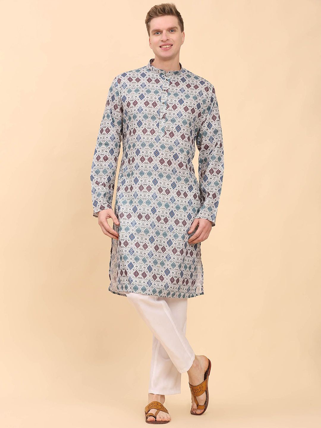Pro-Ethic STYLE DEVELOPER Men Jacquard Anarkali Kurta